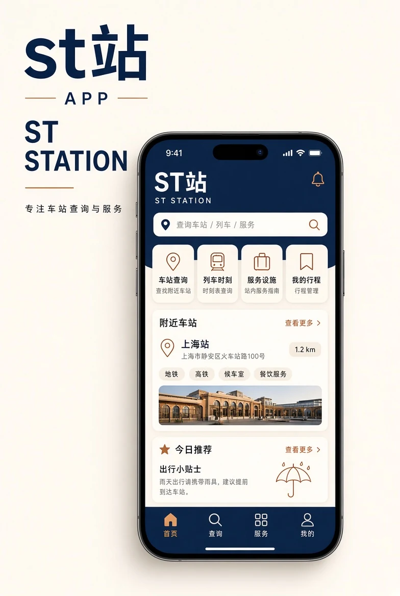 st站APP界面示意